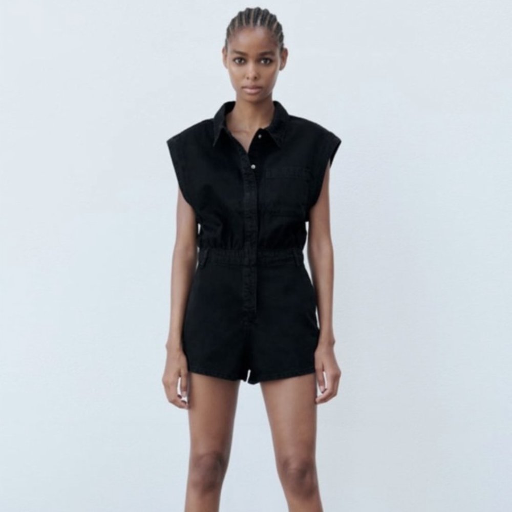 Zara Denim Romper